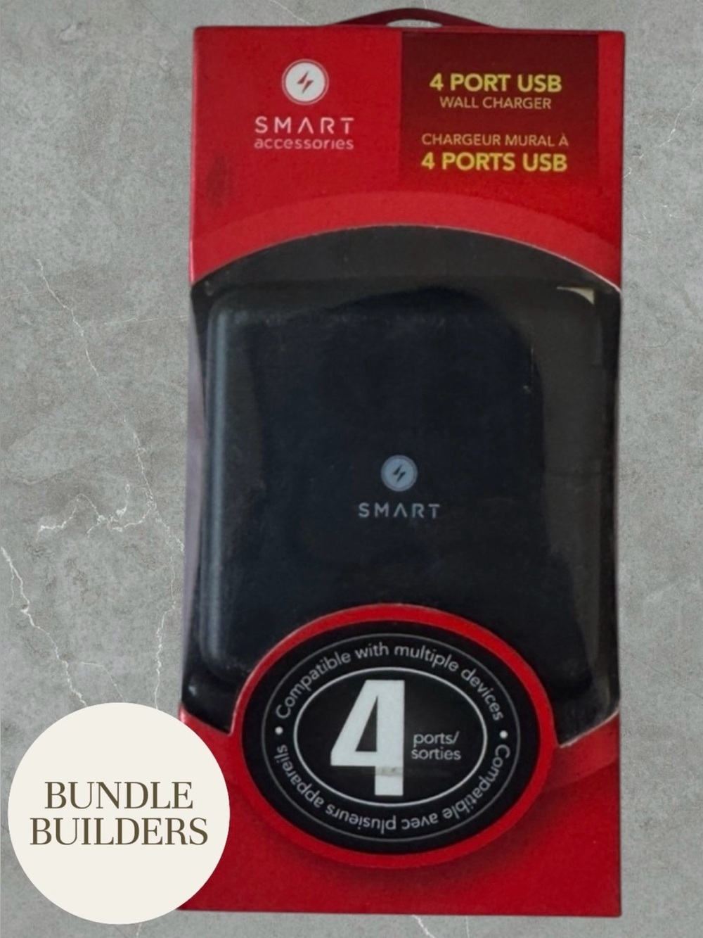 $5 Add-on | Smart 4-Port USB Charger-Black